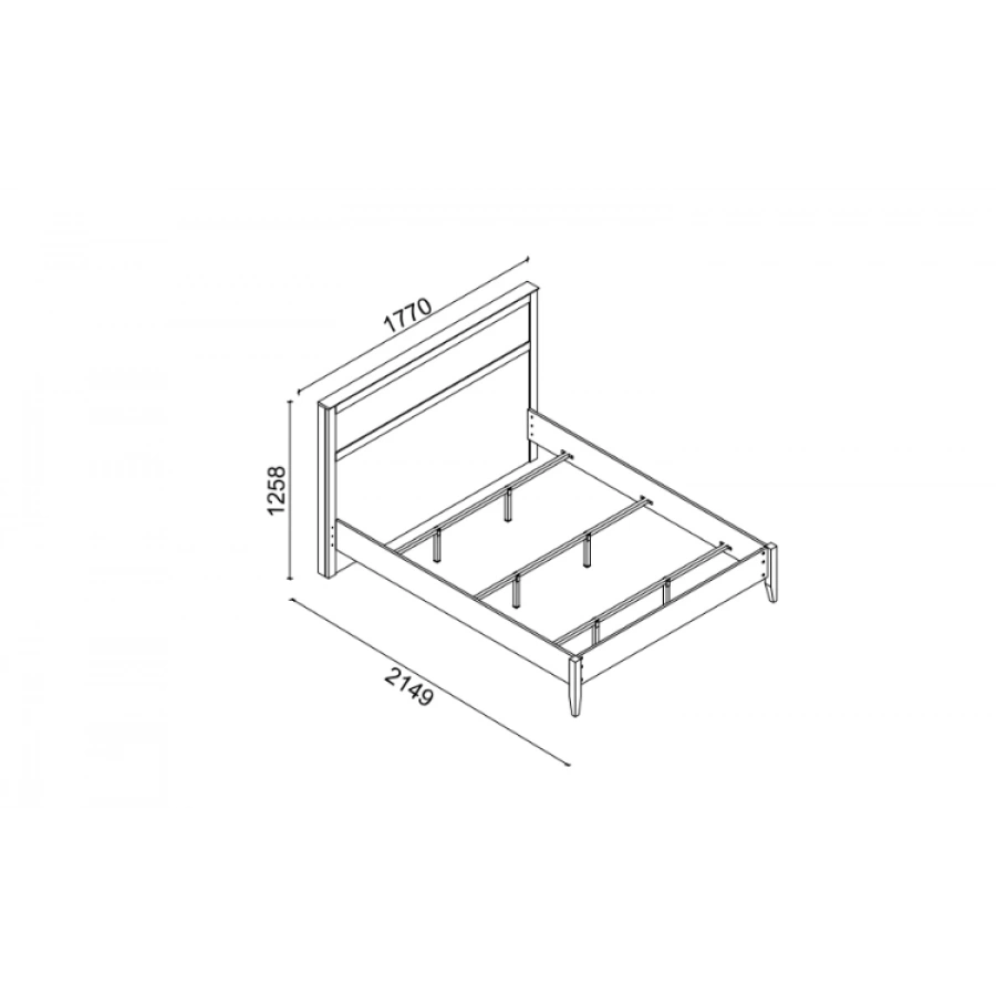 Monica Ahşap Başlıklı Karyola 160x200