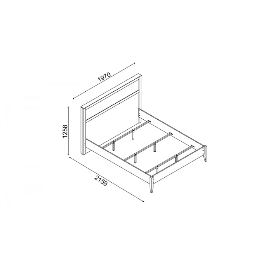 Monica Ahşap Başlıklı Karyola 180x200