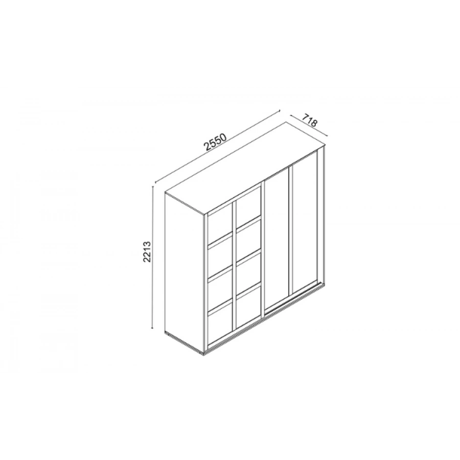 Monica Sürgülü 5 Kapaklı Gardırop