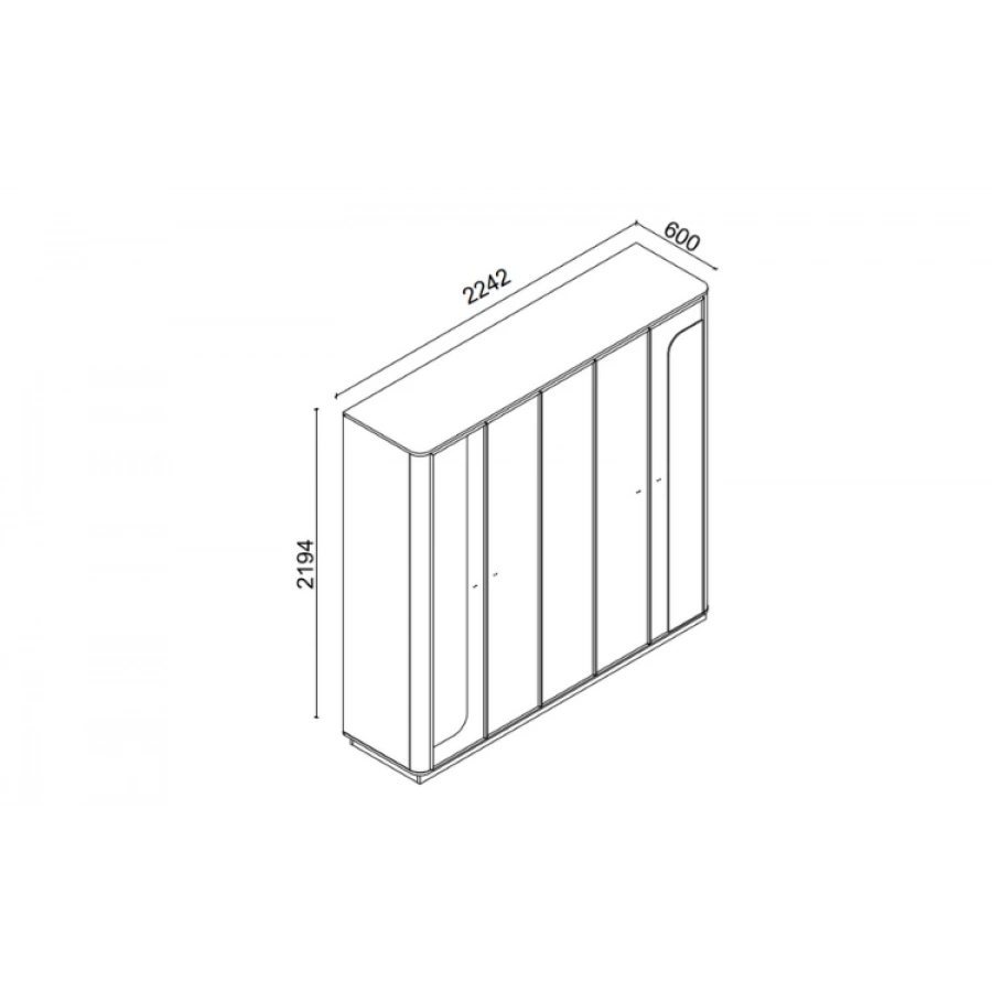 Oasis 5 Kapaklı Gardırop