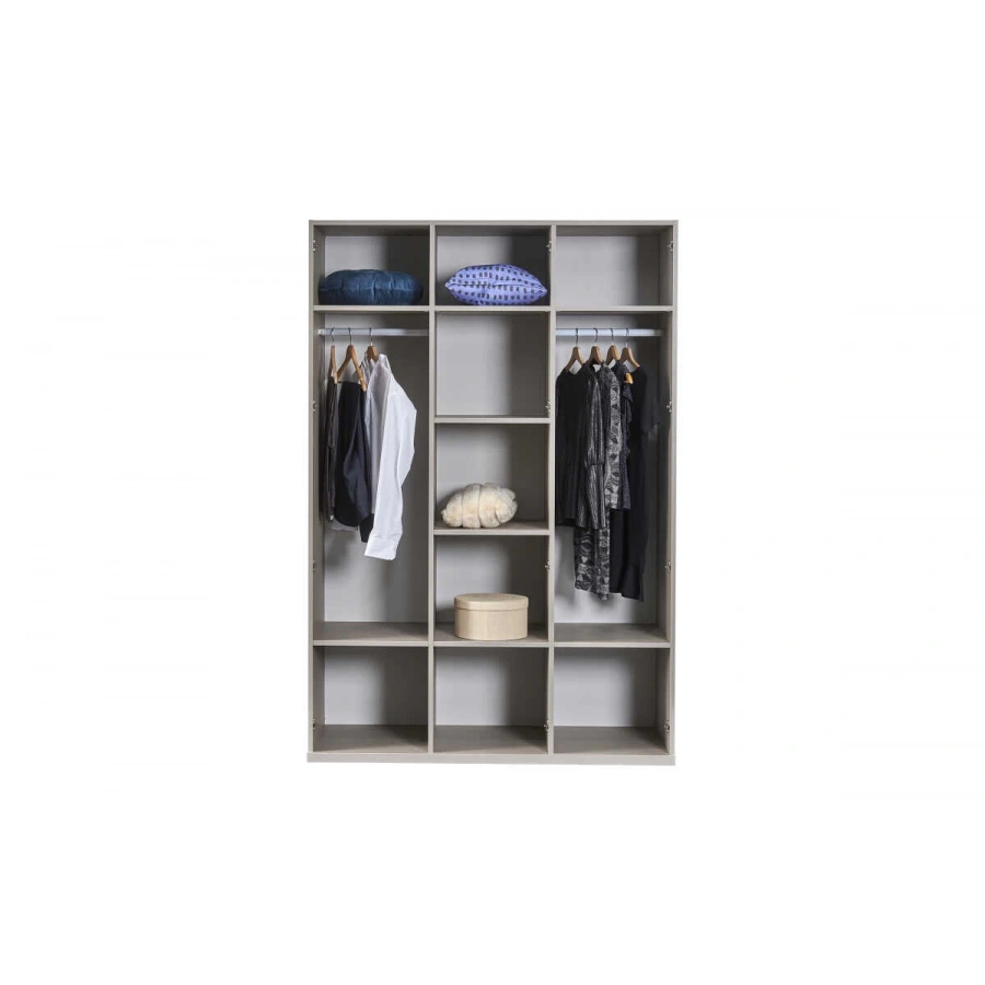 Pantone 3 Kapaklı Camlı ve Aynalı Gardırop