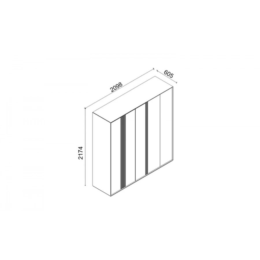 Raven 5 Kapaklı Gardırop