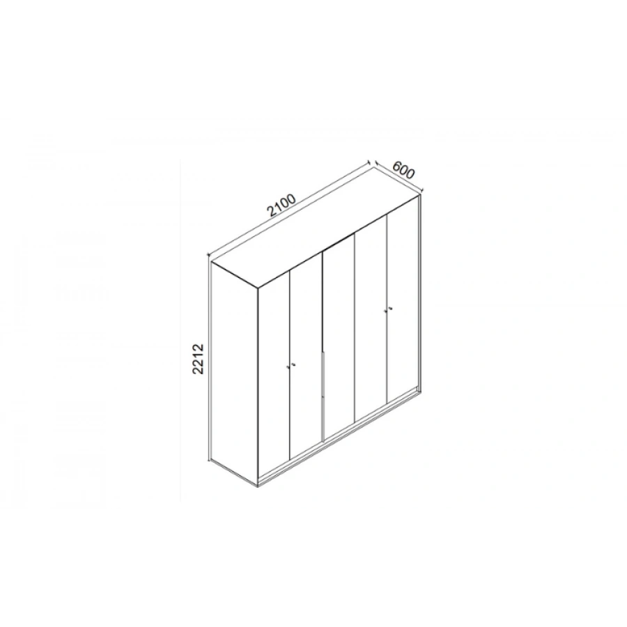 Sepia 5 Kapaklı Gardırop