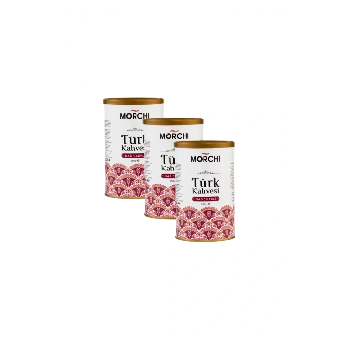 MORCHI DAĞ ÇİLEKLİ TURK KAHVESİ 250 GR TENEKE 3 ADET
