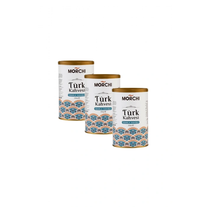 MORCHI DAMLA SAKIZLI TURK KAHVESİ 250 GR TENEKE 3 ADET