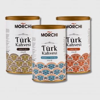 3’lü Set (Kakuleli, Damla Sakızlı ve Tarçınlı Türk Kahvesi)