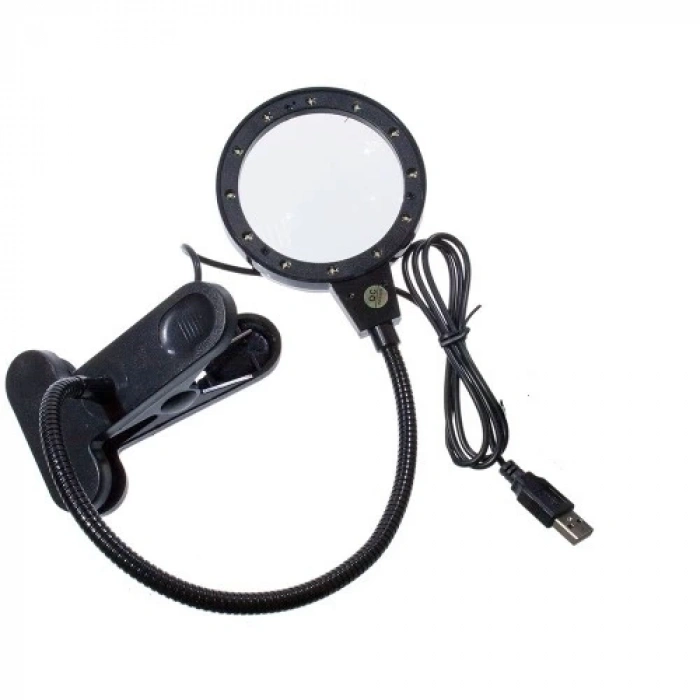 HEYF 12 Led Clipslı Işıklı Büyüteç,işıklı Masa Lambası Çalışma Lambası