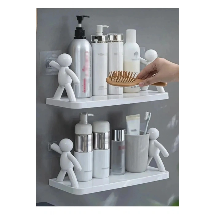 2 Adet Özel Raf Baharatlık -makyaj Malzeme Rafı Kendinden Yapışkanlı Banyo Mutfak Organizer Raf