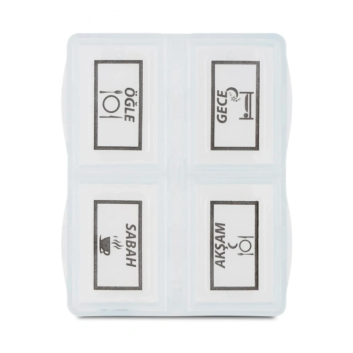 3 Adet - 4 Bölmeli Günlük İlaç Saklama Kutusu