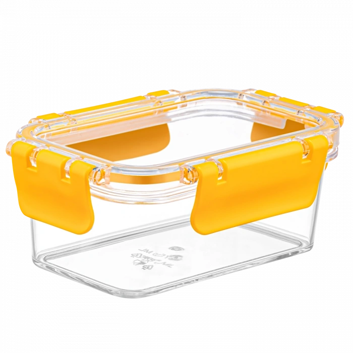 3 Adet Akrilik Saklama Kabı Vakumlu Dikdörtgen Erzak Bakliyat Kabı - 900 Ml