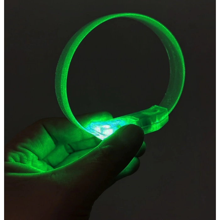 3 Modlu Pilli LED Işıklı Esnek Parti Bilekliği Yeşil