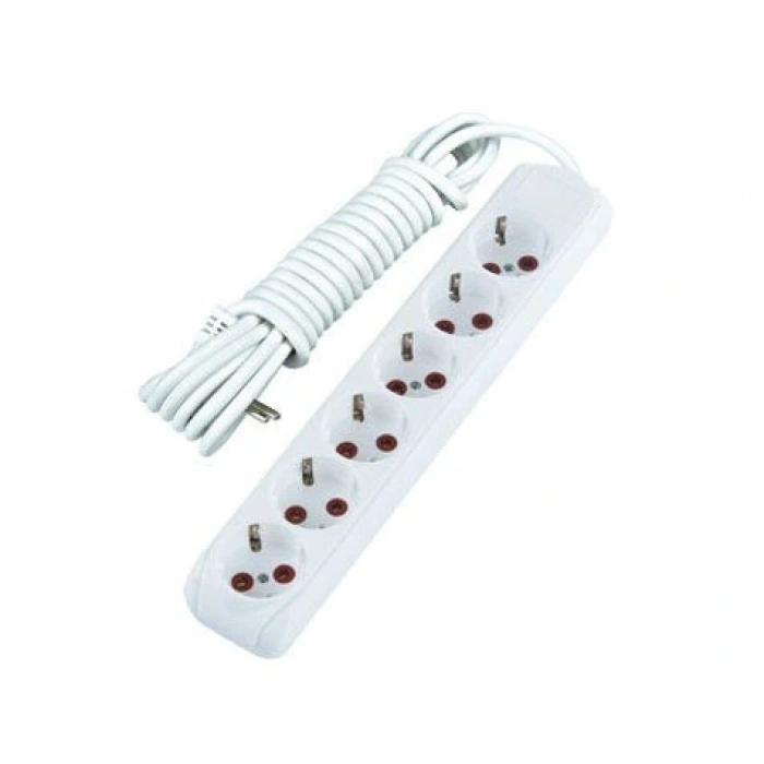 3 Mt. Kablolu 6 Lı Topraklı Grup Priz