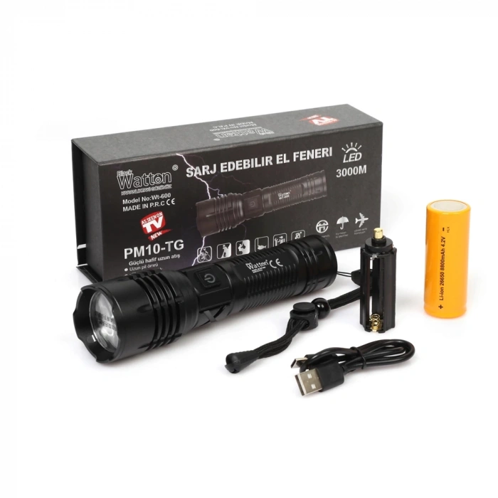 HEYF 3000 Lümen  Güçlü El Feneri  Wt-600