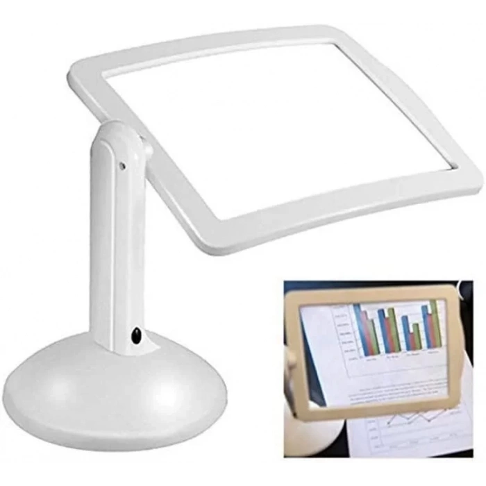 3x  360 Derece Döndürme Ekranlı, Çok Fonksiyonlu Masaüstü Büyüteç 3x