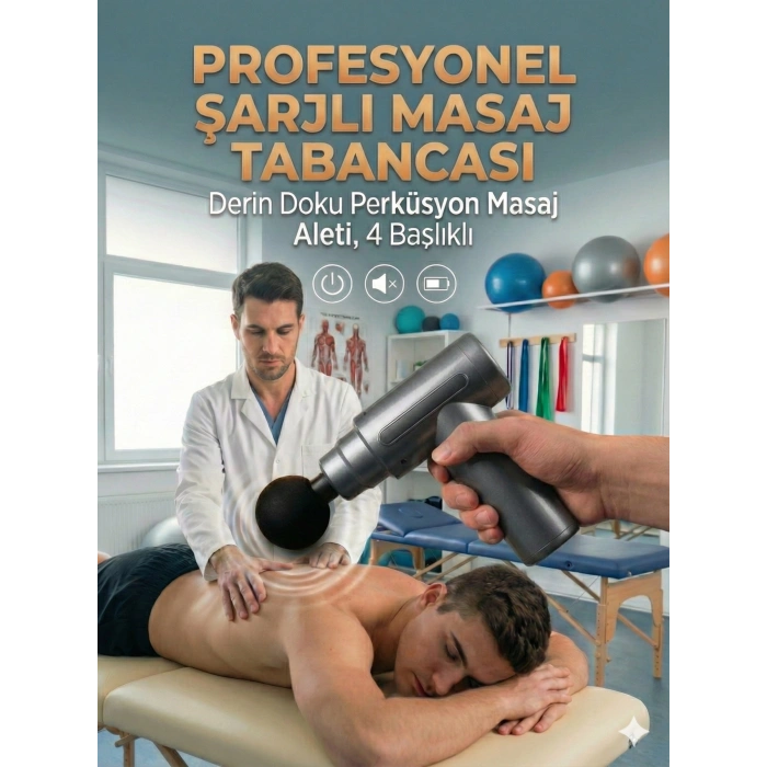 4 Başlıklı 6 Kademeli Titreşimli Şarjlı Mini Masaj Aleti
