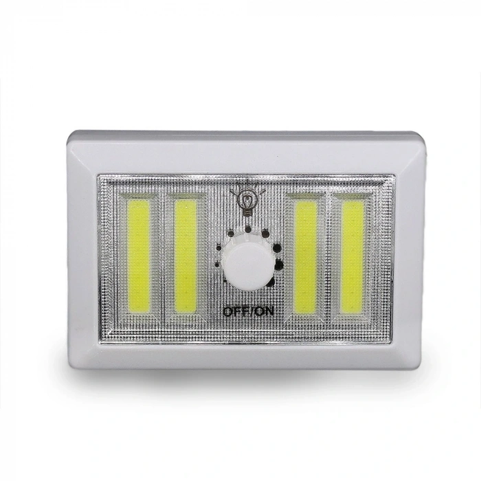 4 Ledli Pilli Led Lamba Güç Ayarlı Led Portatif Lamba Led Işık - Mıknatıslı Yapışkanlı