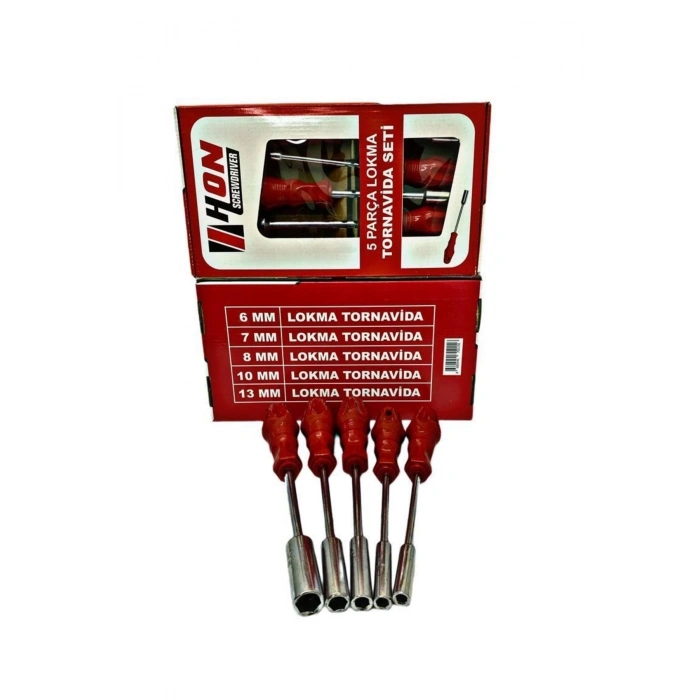 HEYF 5 Adet Lokma Anahtar Tornavida 6/7/8/10/13/mm Metal Altıgen