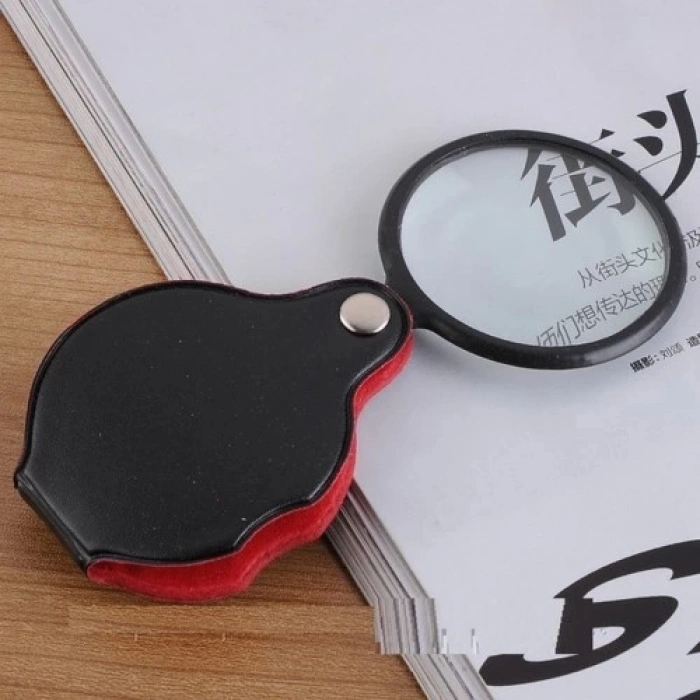 HEYF 5x50mmmini Büyüteç,cepte Taşınan,optik Lens Katlanabilir Deri Kaplamaxx1051