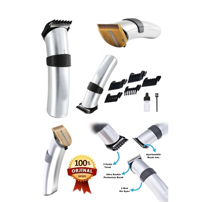 HEYF 609 Profesyonel Şarjlı Saç Sakal Kesme Tıraş Makinesi Erkek Tıraş Makine Seti
