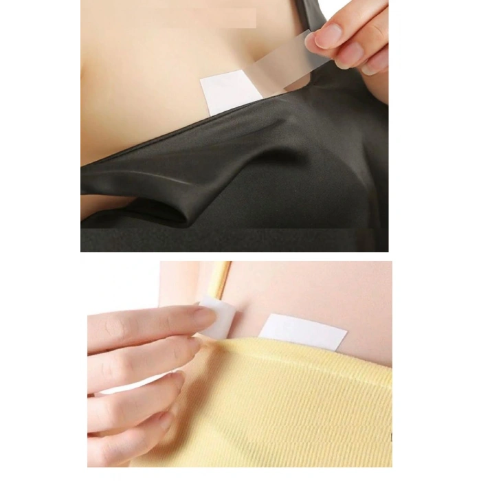 72 Adet Çift Taraflı Transparan Dekolte Kapatıcı Yapışkan  Paça Boyu Düzeltici -askılı Elbise Bandı