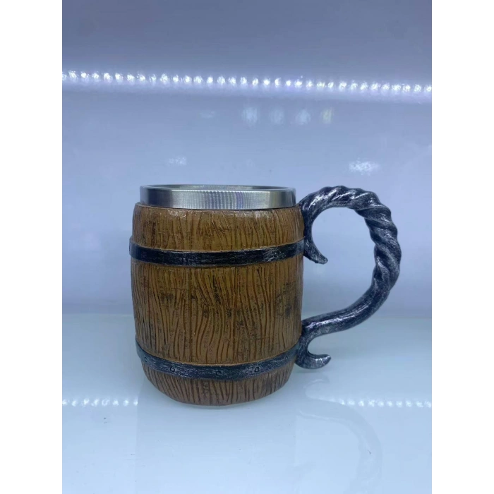 Ahşap Fıçı Çelik Kupa Kod 1152b