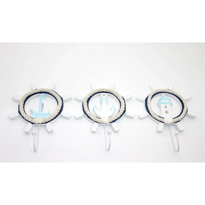 HEYF Ahşap Marin Dümenli Askılık Alk2476