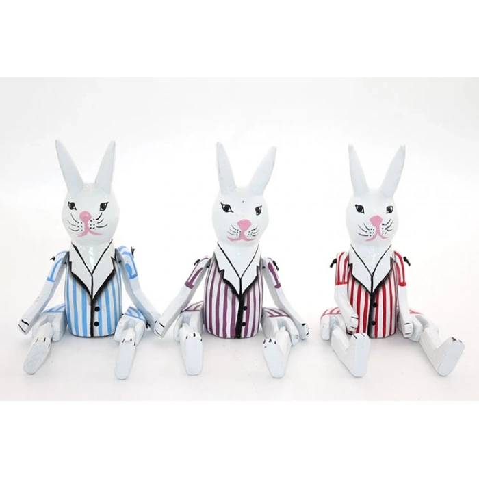 HEYF Ahşap Salanan Tavşan Figürü Namı-3