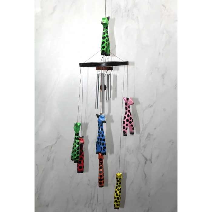 Ahşap Zürafali Rüzgar Çani Sayang:3