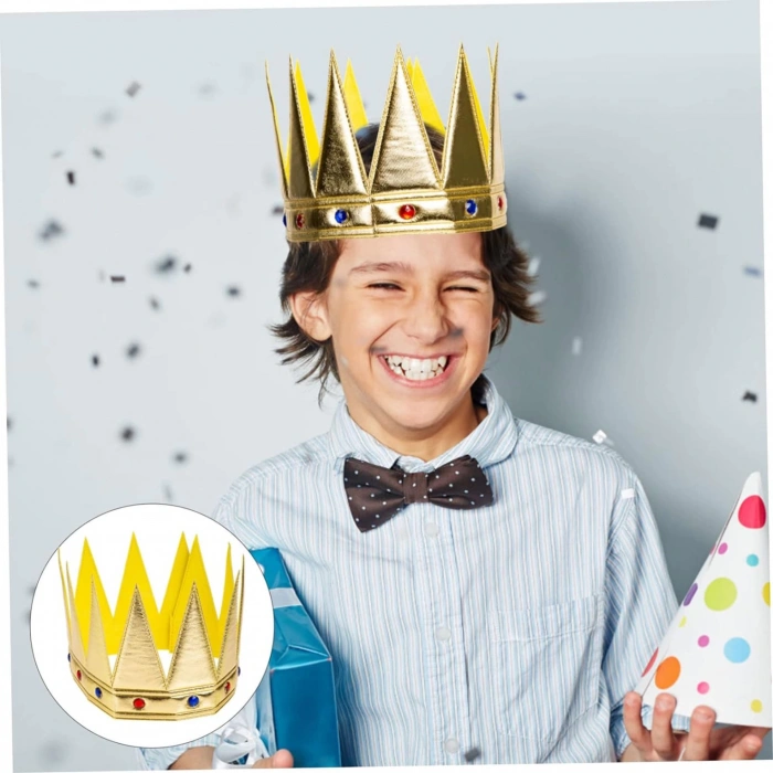 HEYF Altın Renk Eva Yumuşak Kral Kraliyet Tacı Yetişkin Çocuk Uyumlu 55 Cm