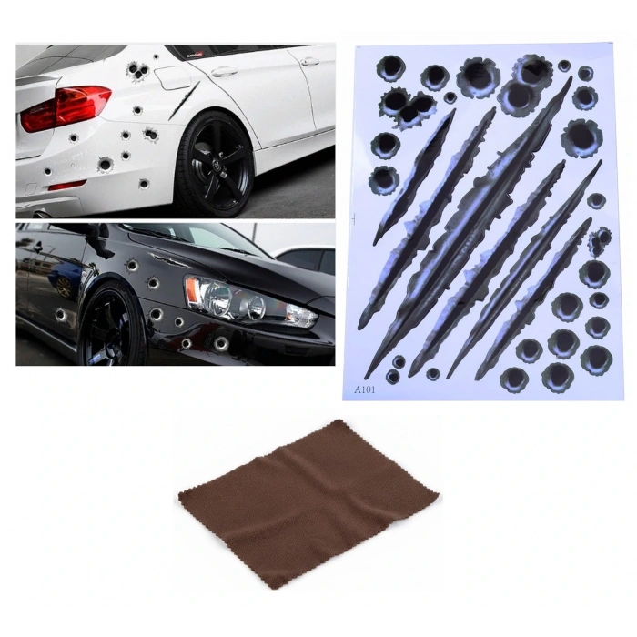 Araç Sticker Seti Yara Bere Oto Sticker Yara Şeklinde 3d