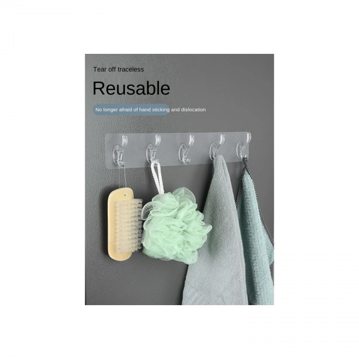 heyf Baysa Şeffaf Silikon Askı 5li Kendinden Yapışkanlı