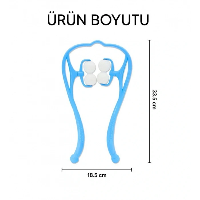 Boyun Bacak Ayak Bel Masaj Aleti Çok Fonksiyonlu Manuel 4 Tekerlekli - Mavi