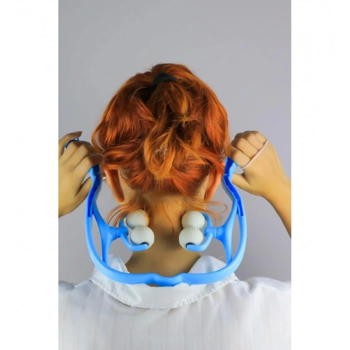 Boyun Bacak Ayak Bel Masaj Aleti Çok Fonksiyonlu Manuel 4 Tekerlekli - Mavi