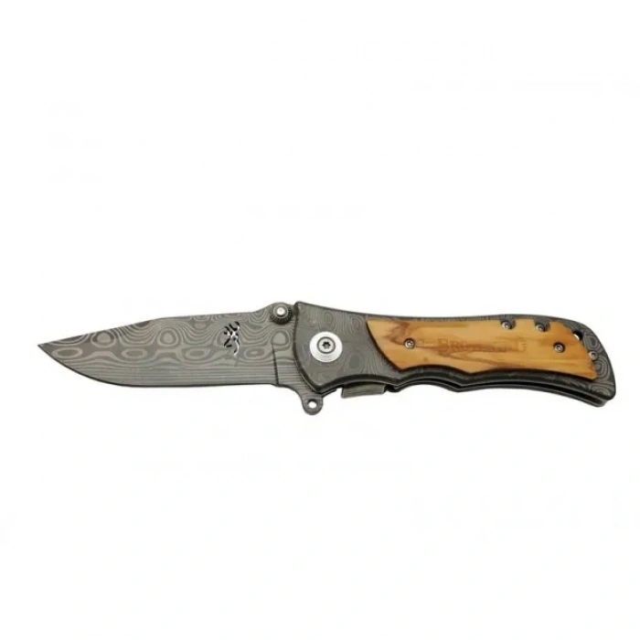 Browning 2-32 Damascus Çakı 20 Cm Manuel, Kemerlikli