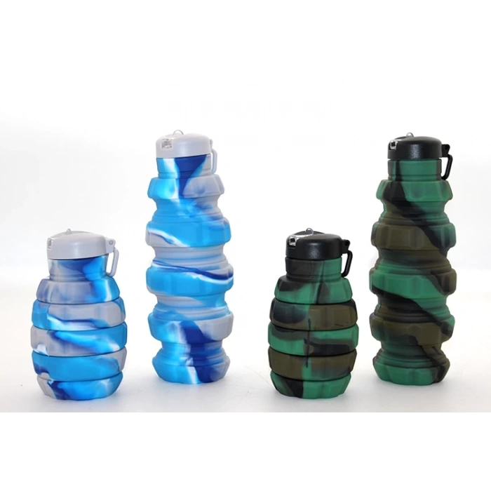 HEYF El Bombası Tasarımı Katlanabilir Portatif Silikon Su Şişesi 500 Ml Alk3139