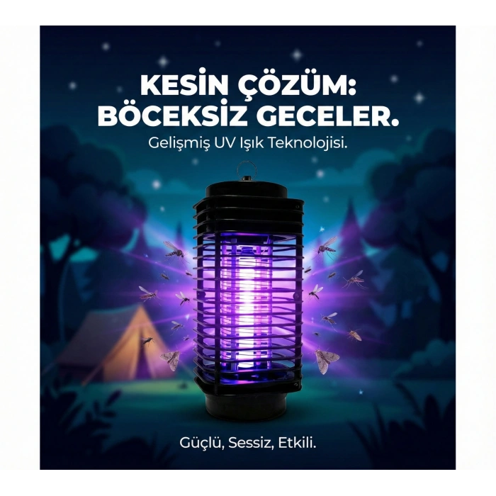 Elektrikli Sinek Öldürücü Cihaz Cız Lamba Mor Işık