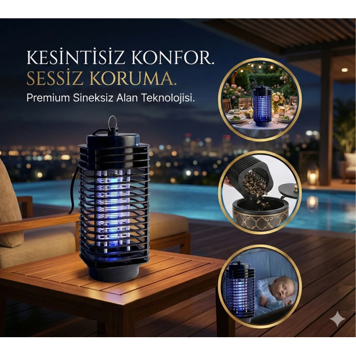 Elektrikli Sinek Öldürücü Cihaz Cız Lamba Mor Işık