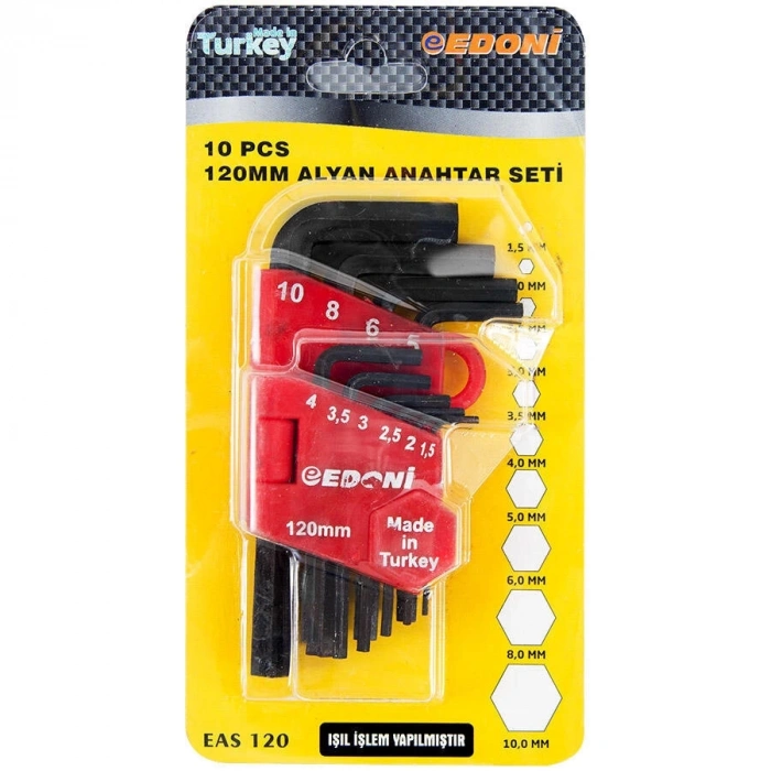 HEYF Edoni 120 Mm 10 Parça Alyan Seti Siyah