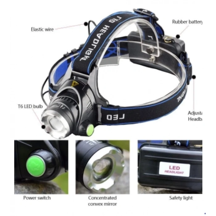 HEYF F-823a Su Geçirmez Şarjlı Kafa Lambası