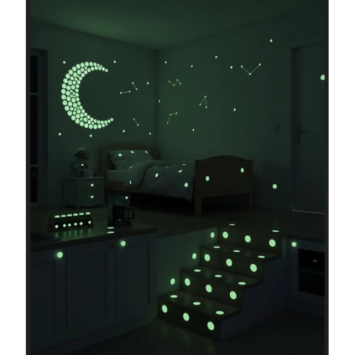 Fosforlu Etiket Karanlıkta Işık Veren Yıldız Tozu Etiketleri