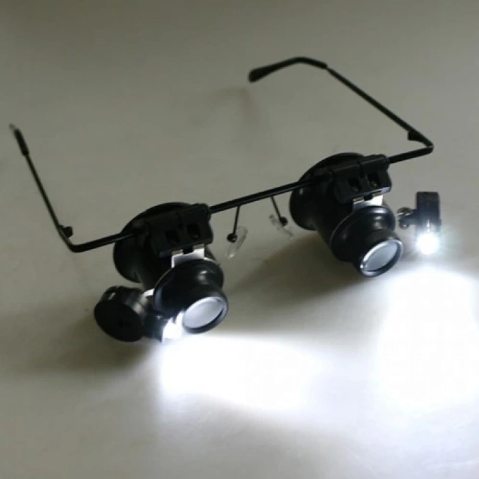 HEYF Gözlük Model Çıft Led Aydınlatma ,saat Onarımı Için Harika Büyüteç