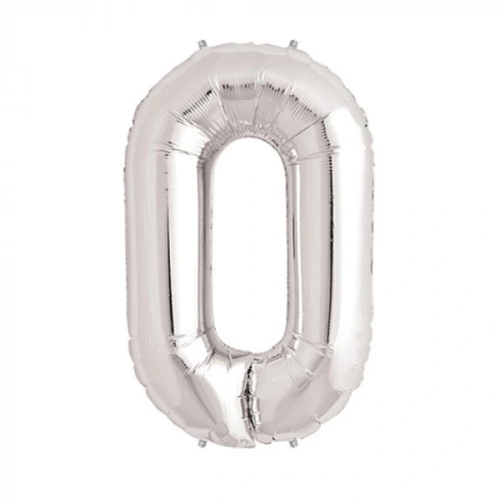 Gümüş Rengi Folyo Rakam Balon 1 Metre