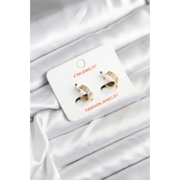 HEYF 14K Gold Renk Kaplama CM Kadın Küpe