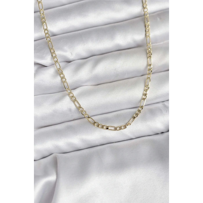 HEYF 14K Gold Renk Kaplama Kuşgözü Zincir Model Pirinç CM Kadın Kolye