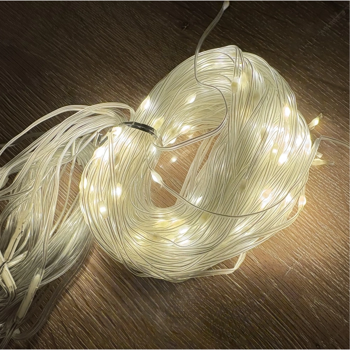 HEYF 2*2 Perde Led 192 Led Sarı Işık 8 Fonksiyonlu Mz-14-6