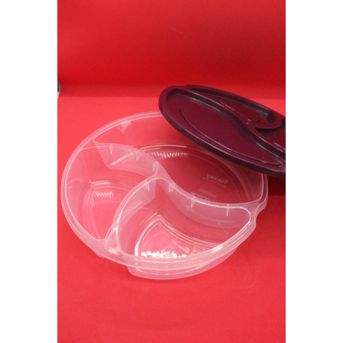 heyf 3 Bölmeli Yuvarlak Saklama Kabı