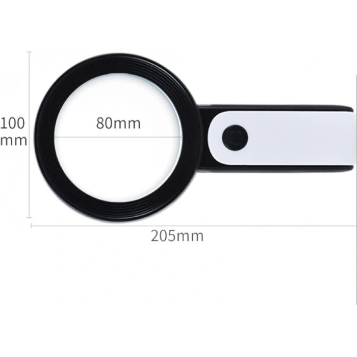 HEYF 30x 12ışıklı Büyüteç Taşınabilir Çıft Katmanlı Optik Cam Okuma Büyüteç 229018