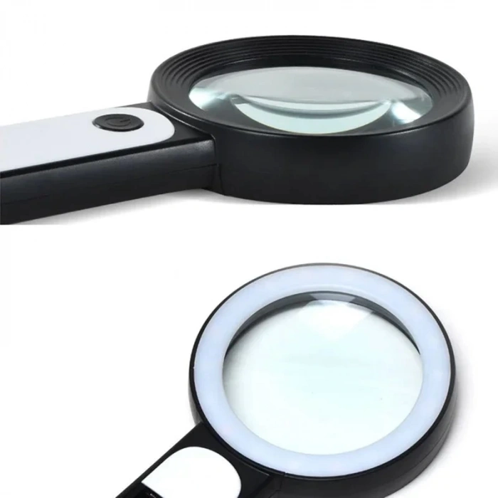 HEYF 30x 12ışıklı Büyüteç Taşınabilir Çıft Katmanlı Optik Cam Okuma Büyüteç 229018