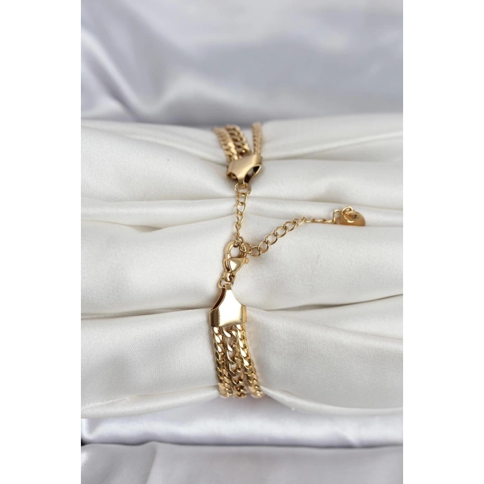 HEYF 316L Çelik Gold Renk 3lü Kadın Bileklik