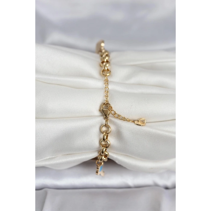 HEYF 316L Çelik Gold Renk Charmlı Kadın Bileklik